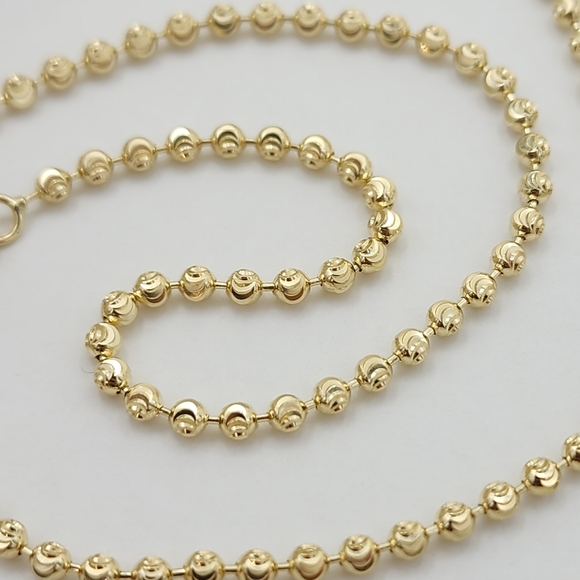 Solid 14k Gold Moon Cut Chain - 22 Inches - Picture 3 of 6